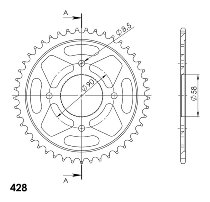 Supersprox acciaio rocchetto per catena 428 - 45Z (nero)