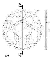 Supersprox aluminio rueda de cadena 525 - 44Z (negro)