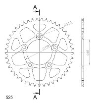 Supersprox alluminio rocchetto per catena 525 - 45Z (nero)