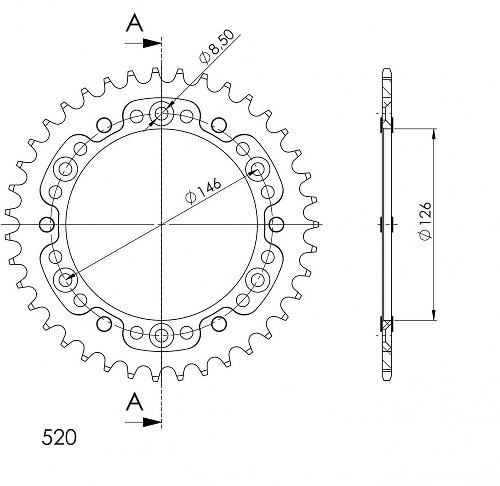 Supersprox Stealth rocchetto per catena 520 - 38Z (nero)