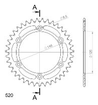 Supersprox alluminio rocchetto per catena 520 - 39Z (nero)