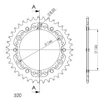 Supersprox Stealth rocchetto per catena 520 - 39Z (nero)