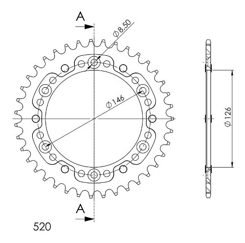 Supersprox Stealth-Kettenrad 520 - 39Z (gold)