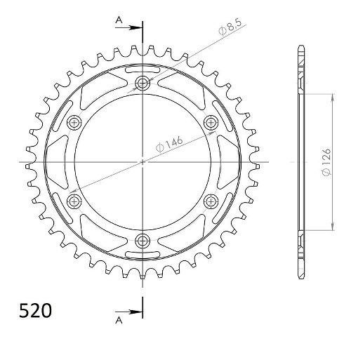 Supersprox Stealth-Kettenrad 520 - 41Z (blau)