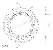 Supersprox Stealth Chain wheel 520 - 41Z (orange)