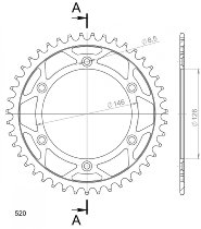 Supersprox acier roue d`entrainement 520 - 42Z (noir)