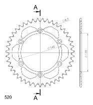 Supersprox alluminio rocchetto per catena 520 - 43Z (nero)