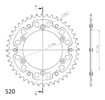 Supersprox Stealth rocchetto per catena 520 - 43Z (nero)