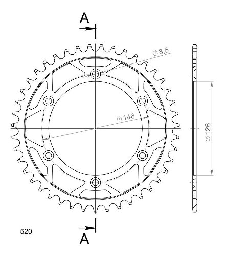 Supersprox Stealth Chain wheel 520 - 43Z (blue)