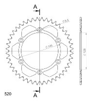 Supersprox aluminium roue d`entrainement 520 - 44Z (noir)