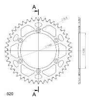 Supersprox alluminio rocchetto per catena 520 - 45Z (nero)