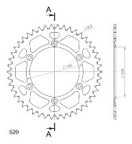 Supersprox aluminio rueda de cadena 520 - 46Z (oro)