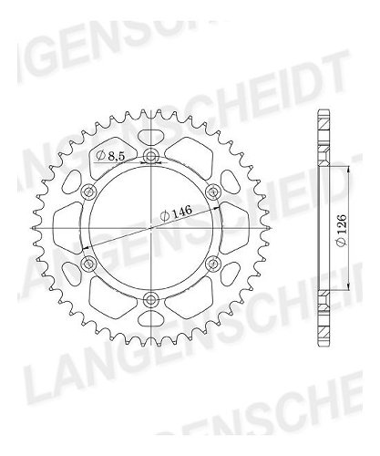 Supersprox aluminium roue d`entrainement 520 - 48Z (or)