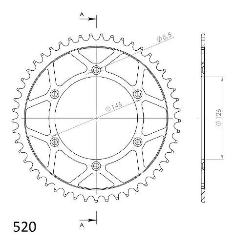 Supersprox Stealth rocchetto per catena 520 - 49Z (azurro)