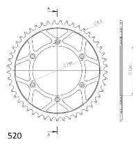 Supersprox Stealth rocchetto per catena 520 - 49Z (azurro)