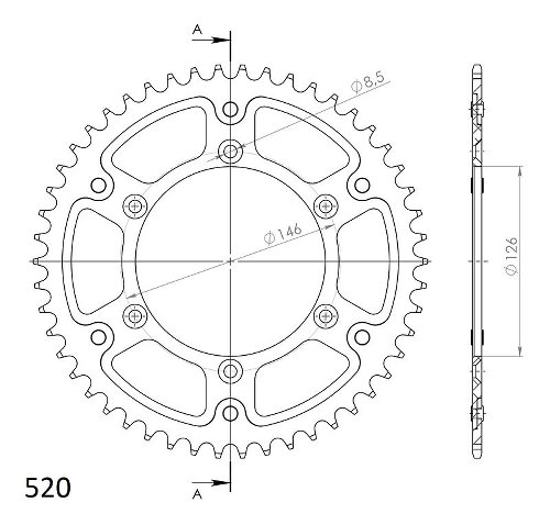 Supersprox Stealth rocchetto per catena 520 - 50Z (azurro)