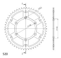 Supersprox Stealth Chain wheel 520 - 53Z (gold)