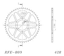 Supersprox Steel Chain wheel 428 - 51Z (black)