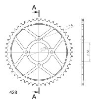 Supersprox Steel Chain wheel 428 - 50Z (black)