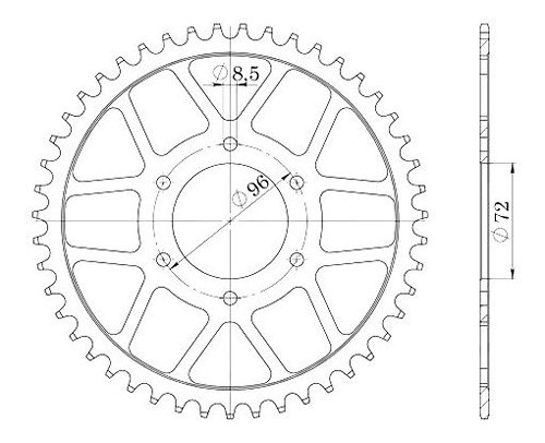 Supersprox acier roue d`entrainement 520 - 47Z (noir)