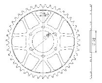 Supersprox acciaio rocchetto per catena 520 - 47Z (nero)