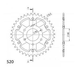 Supersprox Stealth Chain wheel 520 - 39Z (gold)