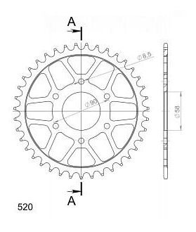 Supersprox acier roue d`entrainement 520 - 39Z (noir)