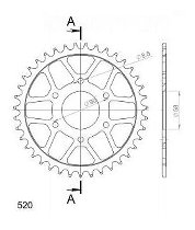 Supersprox acier roue d`entrainement 520 - 39Z (noir)