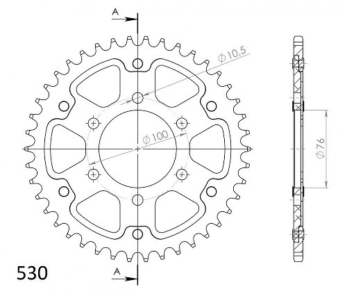 Supersprox Stealth Chain wheel 530 - 36Z (black)