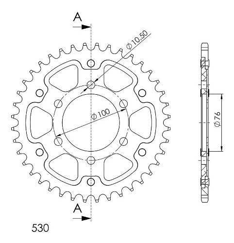 Supersprox Stealth rocchetto per catena 530 - 40Z (oro)