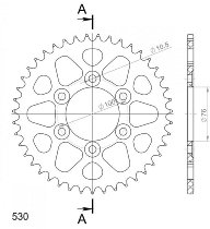 Supersprox aluminium roue d`entrainement 530 - 42Z (noir)