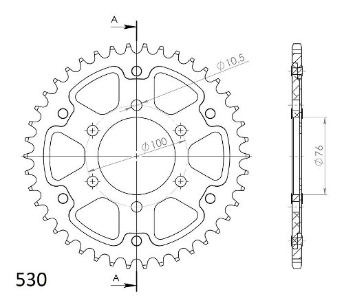 Supersprox Stealth Chain wheel 530 - 42Z (black)