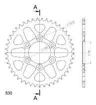 Supersprox alluminio rocchetto per catena 530 - 45Z (nero)