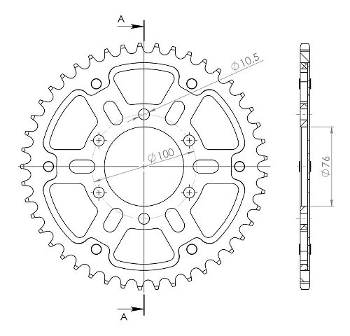 Supersprox Stealth-Kettenrad 530 - 47Z (gold)