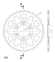 Supersprox alluminio rocchetto per catena 530 - 48Z (nero)