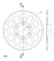 Supersprox aluminium roue d`entrainement 530 - 50Z (noir)