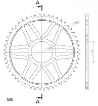 Supersprox Steel Chain wheel 530 - 53Z (black)