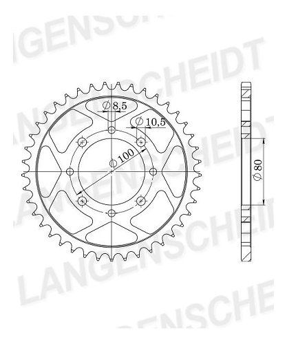 Supersprox acciaio rocchetto per catena 520 - 47Z (nero)