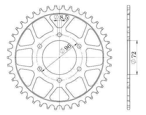 Supersprox acier roue d`entrainement 520 - 42Z (noir)