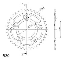 Supersprox Stealth Chain wheel 520 - 39Z (gold)