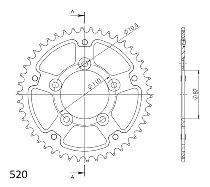 Supersprox Stealth Chain wheel 520 - 44Z (blue)