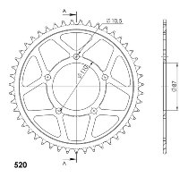 Supersprox Steel Edge rocchetto per catena 520 - 47Z (nero)