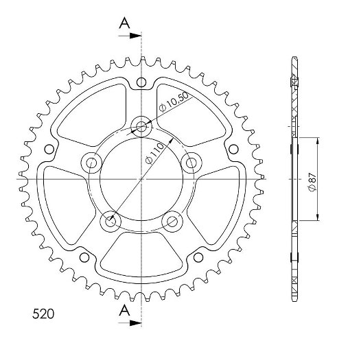 Supersprox Stealth Chain wheel 520 - 49Z (black)