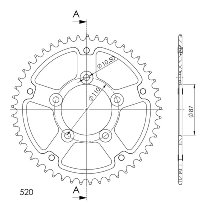 Supersprox Stealth Chain wheel 520 - 49Z (black)