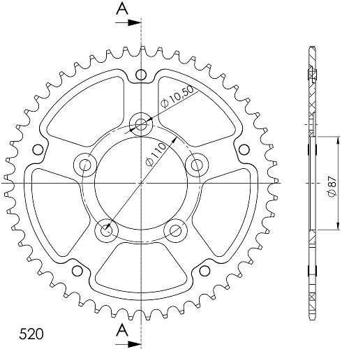 Supersprox Stealth rocchetto per catena 520 - 49Z (azurro)