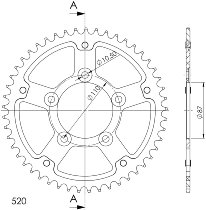 Supersprox Stealth Chain wheel 520 - 49Z (blue)