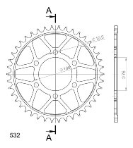 Supersprox Steel Chain wheel 532 - 42Z (black)