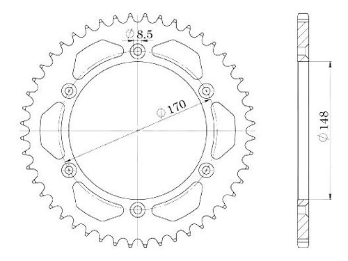 Supersprox Steel Chain wheel 520 - 42Z (black)