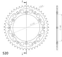 Supersprox Stealth rocchetto per catena 520 - 42Z (nero)