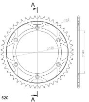 Supersprox acciaio rocchetto per catena 520 - 50Z (nero)